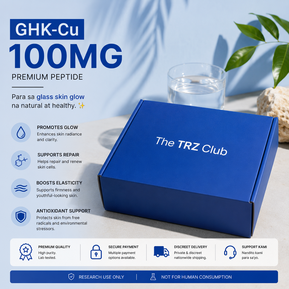 GHK-Cu 100 for Skin Support (Glass & Clear Skin)