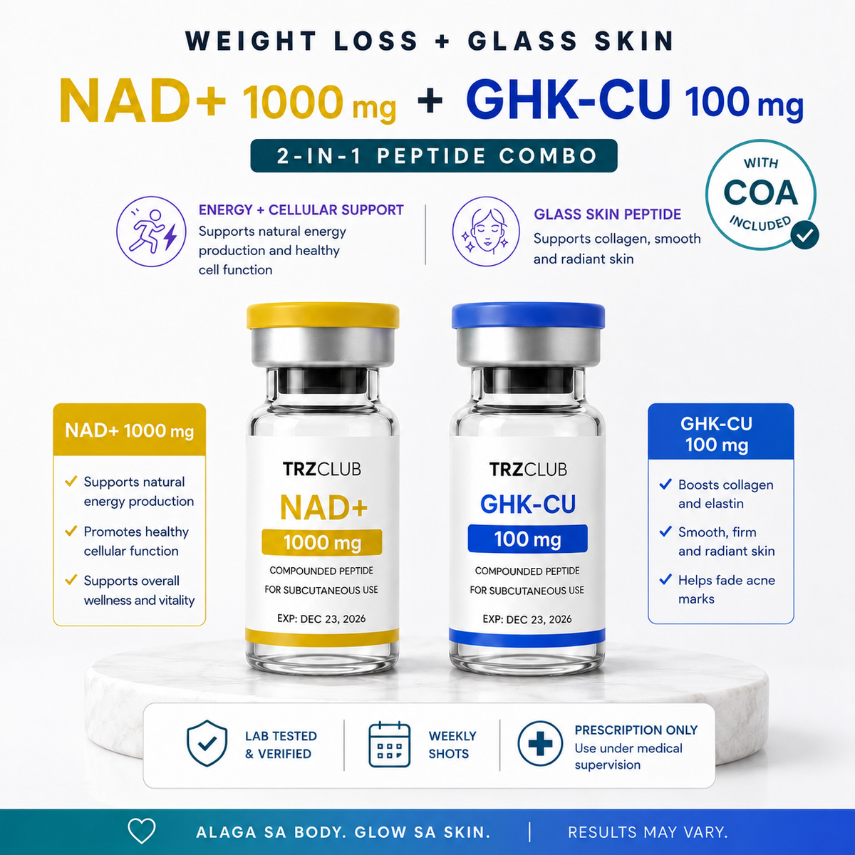 NAD+ 1000 for Energy & Cellular Support | 10 Weeks Program