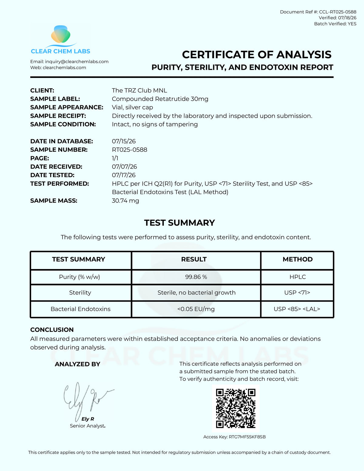 RETA 30 | COA Included | 10 Weeks Program